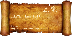 Léb Henriett névjegykártya